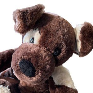 Build A Bear Fudge Pup Dog Brown 10" Floppy Ears Eye Patch Soft Plushie Toy Gift
